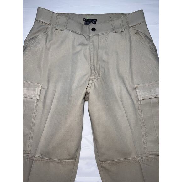 5.11 Tactical Cargo Pants Men's Size Large Tall Khaki TDU Ripstop Pockets 74003 - Picture 2 of 16